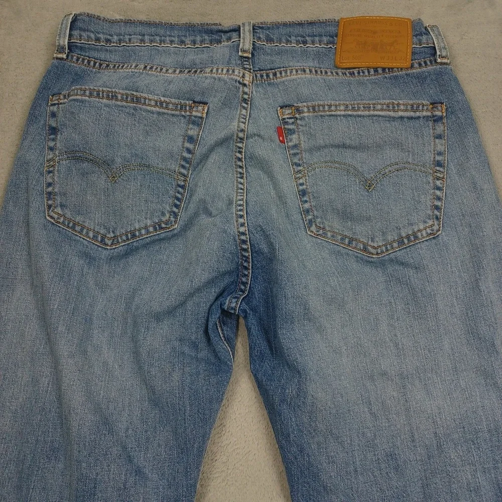 Levis 505 Jeans Mens 33x32 Blue Denim‎ Premium Pockets Cotton Casual
